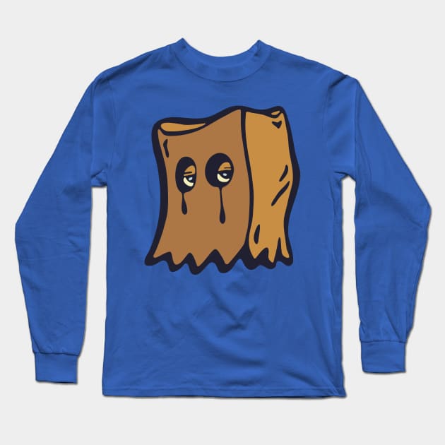 Brown Paper Bag Head Long Sleeve T-Shirt by Cofefe Studio